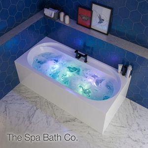 Beaufort Biscay Reef 1800 x 800 mm Double-Ended Whirlpool Bath with chromotherapy