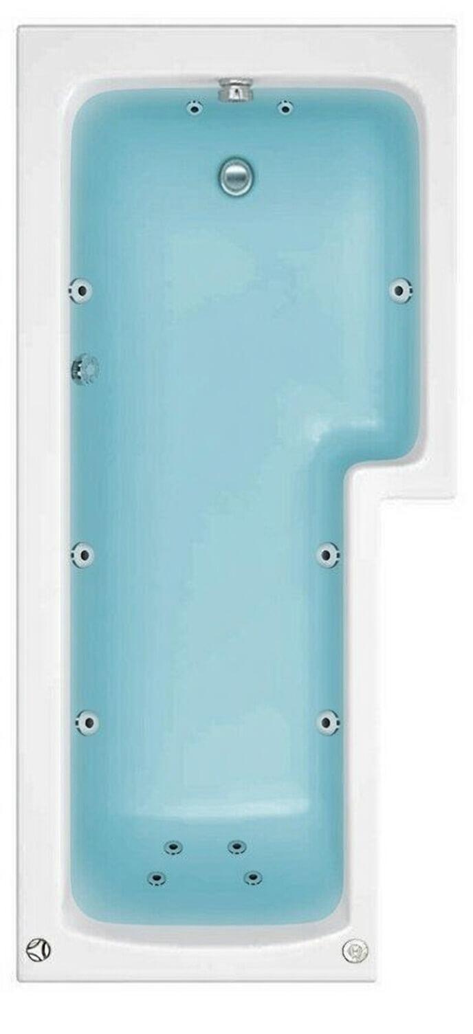 SBC - 1700 mm RH 12 Jet L Shape Solarna Whirlpool Shower Bath