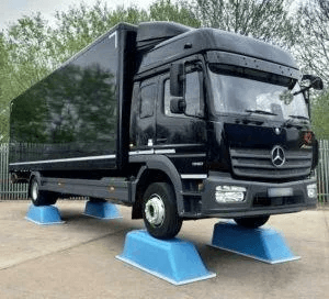 A lorry sat on 4 Beaufort reinforced baths