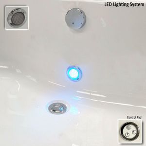 LED Light Trojan Orlando 1500 x 1020mm RH Corner 24 Jet Lux System with Chromotherapy