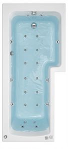 1500mm RH 24 Jet L-Shape Whirlpool Shower Bath | Solarna Right Hand