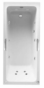 Beaufort Portland SE 1700 x 750 mm Single Ended Twin Grip Bath with chrome jets and grips