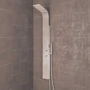 Conway Brushed Stainless Steel Tower Shower Panel