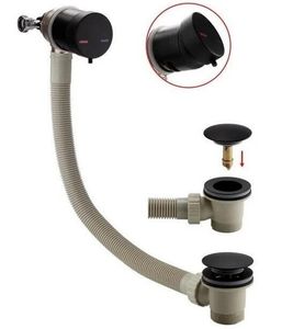 SBC - Mattblack Ohia Exofill Bath Filler with Push Button Waste & Overflow