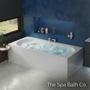 SBC - Beaufort Biscay 1700 x 750 mm Double Ended Whirlpool Bath filled with water Room Shot