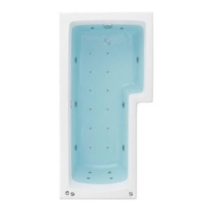 Beaufort RH Shannon 24 Jet L Shape 1700 mm Whirlpool Shower Bath filled with water