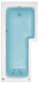 right hand l shape shower bath overhead image the bath is filled with water