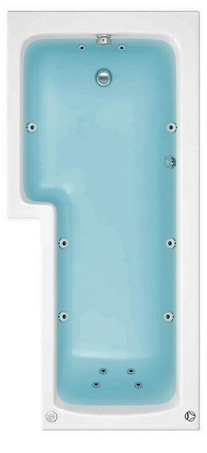 Transform your bathroom into a home spa with this 1500mm left-hand L-shaped whirlpool shower bath.
