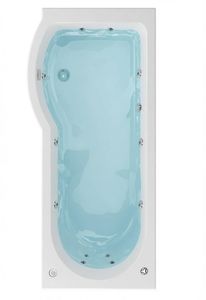 Beaufort Portland LH 1700 x 850 x 750 mm 12 Jet P-Shaped Whirlpool Shower Bath