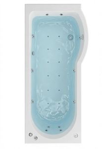 Beaufort Portland RH 1600 x 850 x 750 mm 24 Jet P Shaped Shower Bath