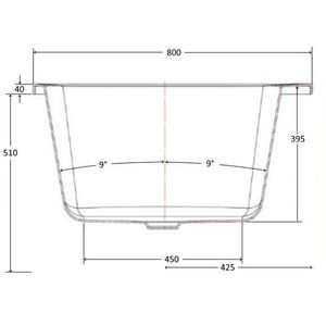 end technical Trojan Edge 1800 x 800 mm Whirlpool Bath with 8,12 or 24 Jets