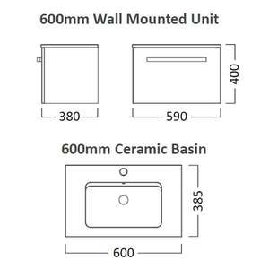 Image 2: Tavistock Swift 600mm Montana Gloss Wall Mounted Vanity