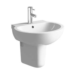 Moods Mimosa 1 Tap Hole Basin with Semi Pedestal 535 mm