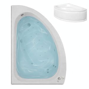 SBC - LH Apollo 24 Jet Whirlpool Offset Corner Jacuzzi Spa Bath filled with water