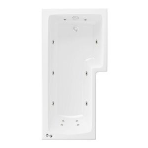 Beaufort Shannon 1500 mm RH L Shaped 12 Jet Whirlpool Shower Bath