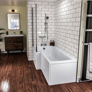 roomshot Beaufort Shannon LH 1700 mm 8 Jet L Shape Whirlpool Shower Bath