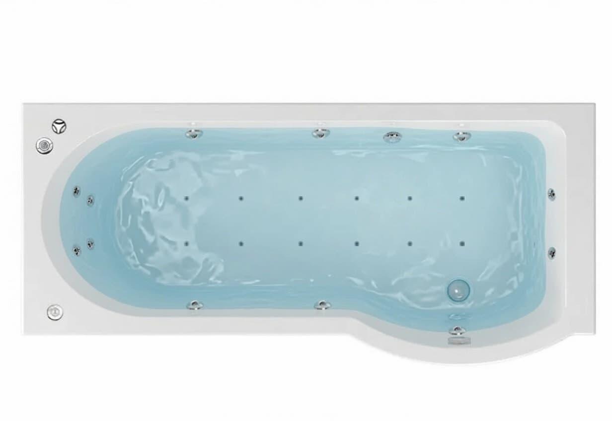 Beaufort Portland RH 1700 x 850 x 750 mm 24 Jet P Shaped Shower Bath