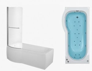 SBC - 1500 mm LH Concert Compact 24 Jet P Shape Shower Bath