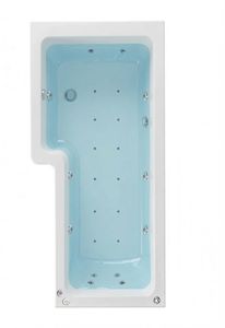 SBC - Beaufort Portland LH 1700 x 850 x 750 mm 24 Jet L Shaped Shower Bath with water