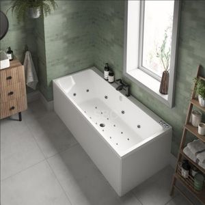 Side View Trojan Edge 1700 x 750 mm Whirlpool Bath with 8,12 or 24 Jets