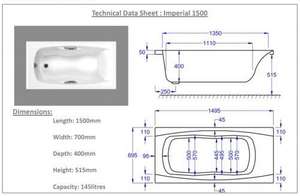 1500 x 700 Imperial Technical Drawing