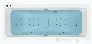 SBC - Trojan Solarna Linear Super Deep 1900 x 900 Whirlpool Bath filled with water