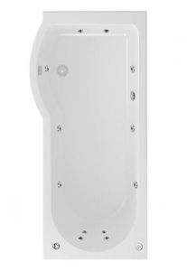 Beaufort Portland LH 1500 x 850 x 750 mm 12 Jet P Shaped Shower Bath