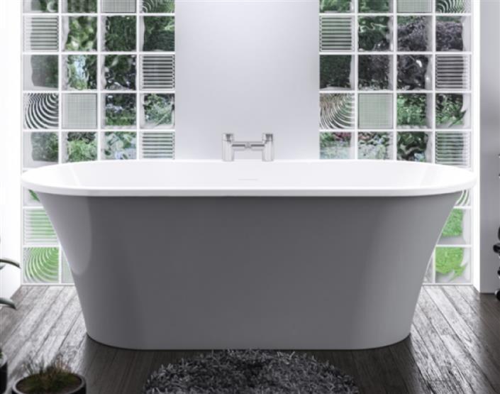 Freestanding oval whirlpool bath as a luxury focal point in a modern ensuite