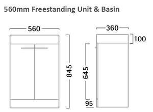 Image 2: Tavistock Kobe 560mm Walnut Floorstanding Vanity Unit &