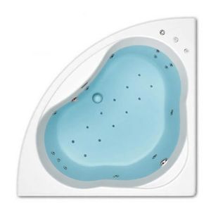 Trojan Laguna 1350 mm x 1350 mm 24 Jet Corner Whirlpool Spa Bath overhead with water