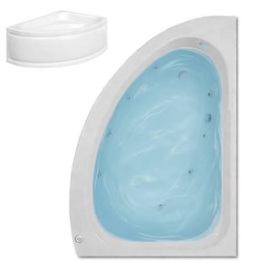 SBC - RH Apollo 8 Jet Offset Whirlpool Jacuzzi Corner Bath with water