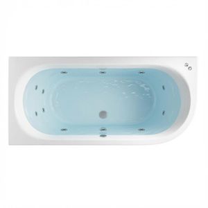 SBC - Beaufort Biscay LH 1700 x 750 mm J Shaped DE Whirlpool Bath with water