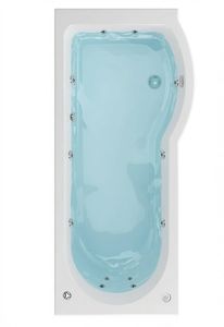 SBC - Beaufort Portland RH 1700 x 850 x 750 mm 12 Jet P Shaped Shower Bath