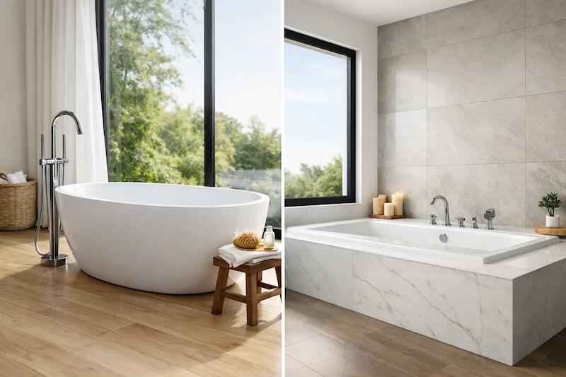 Freestanding Bath vs Built-In Bath in modern UK bathroom