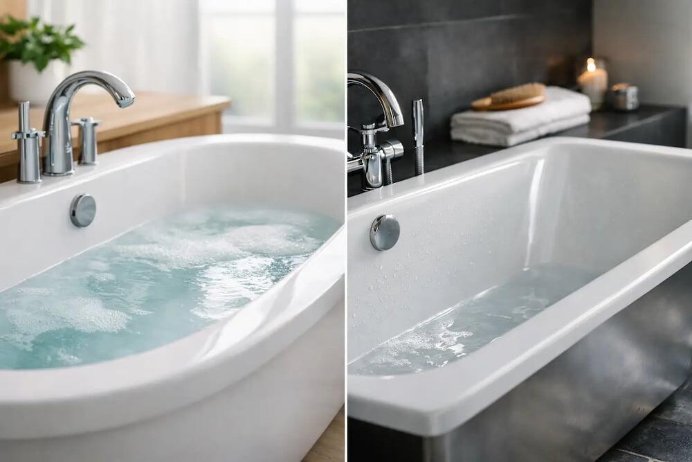 Reinforced acrylic baths from The Spa Bath Co. compared with steel – Beauforte and TrojanCast strength with acrylic comfort