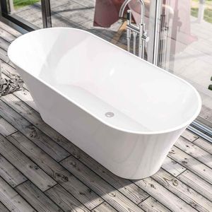 Beaufort Charlton Freestanding bath 1650 x 740mm White Side View