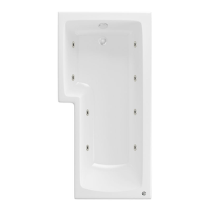 Beaufort Shannon LH 1500 mm 8 Jet L Shape Whirlpool Shower Bath
