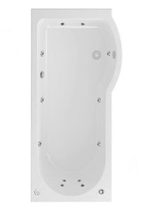 overhead Beaufort Portland RH 1500 x 850 x 750 mm 12 Jet P Shaped Shower Bath