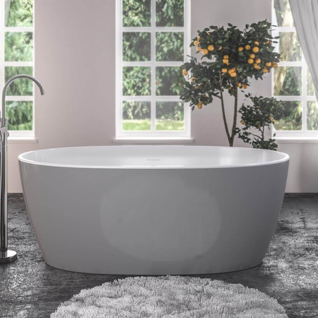 Beaufort Wandsworth Freestanding Bath 1495 x 725 mm Grey