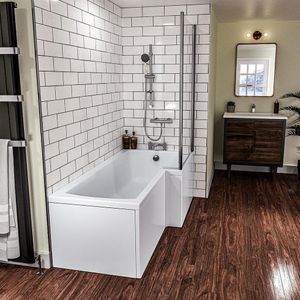 roomshot Beaufort Shannon RH 1700 mm 8 Jet L Shape Whirlpool Shower Bath