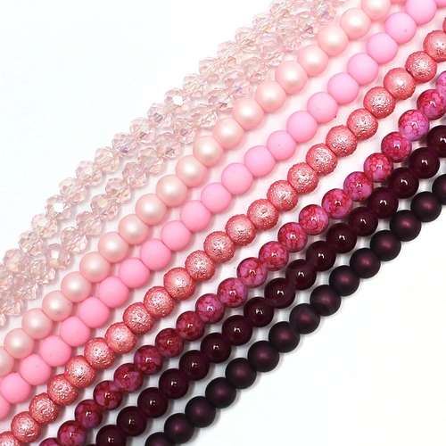 Fringe Jewellery with Tigertail kit rose pink jewelry making kit — DIY set with beads and instructions for creating handmade jewelry
