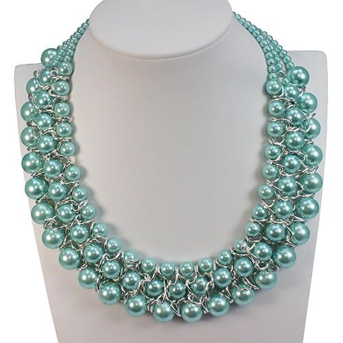 Erica Necklace aqua bundle pack necklace making kit — DIY set with beads and instructions for creating handmade jewelry
