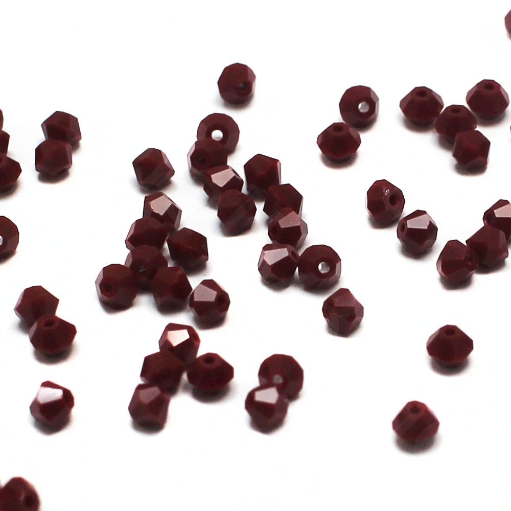Premium Crystal 4mm Bicone Beads - Blood Red
