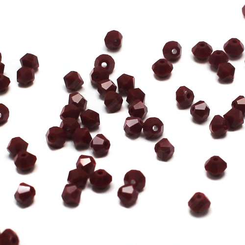 4mm crystal bicone beads blood red — faceted for jewelry making and beadwork