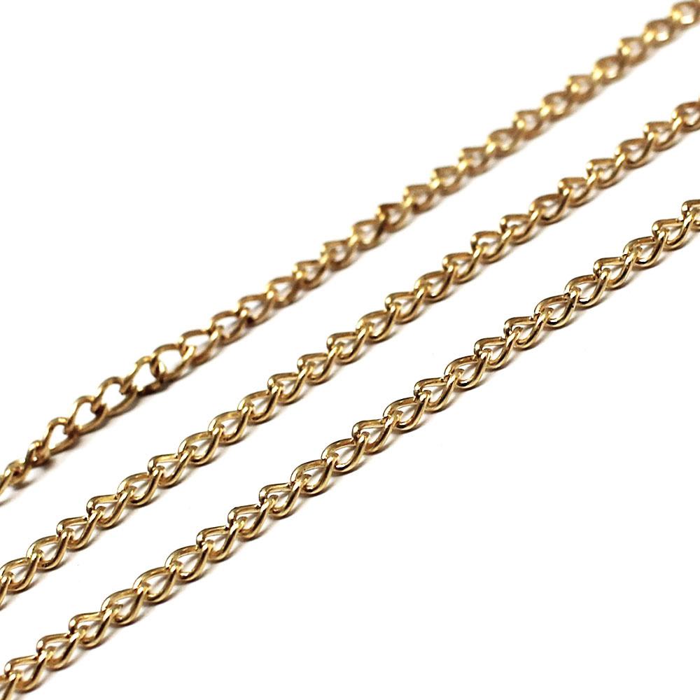 Chain Champagne Plated - Oval Curb 3x2mm