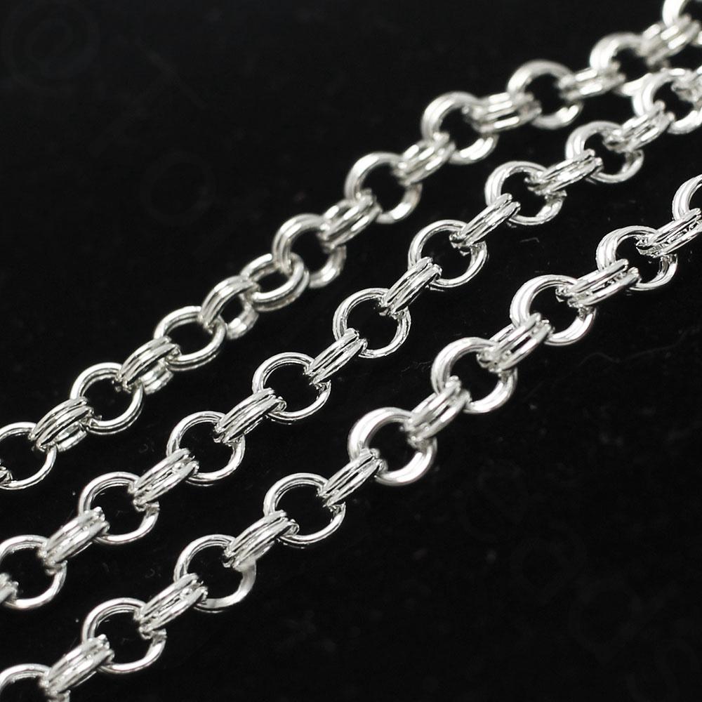 Chain Silver Plated - Double Link 5mm Ring