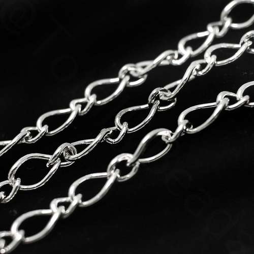 Chain Silver Plated - Twist Oval 8x12mm