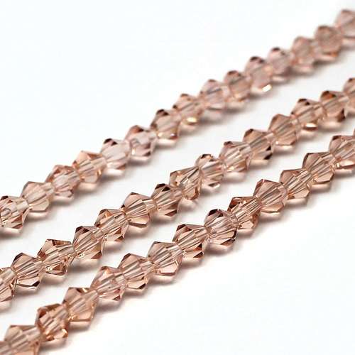 4mm crystal bicone beads salmon pink — faceted for jewelry making and beadwork