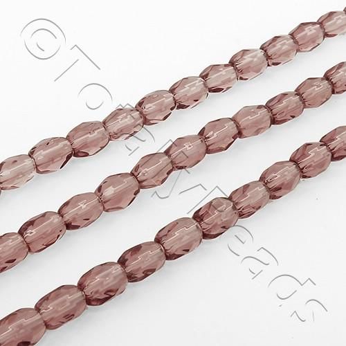 Glass Barrel Bead - 4mm - Light Amethyst - 60pcs