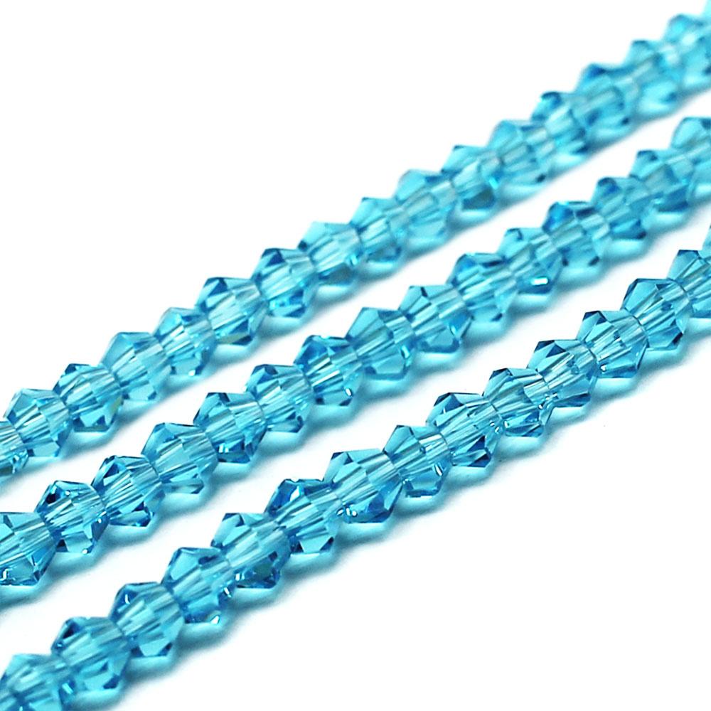 Premium Crystal 3mm Bicone Beads - Aqua